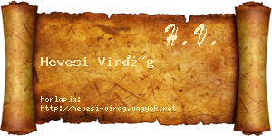 Hevesi Virág névjegykártya